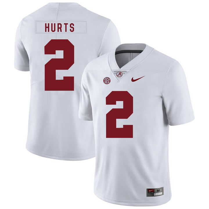 Alabama Crimson Tide 2 Jalen Hurts White Nike College Football Jersey Dzhi,We sell and wholesale Alabama Crimson Tide 2 Jalen Hurts White Nike College Football Jersey Dzhi on line form chian!